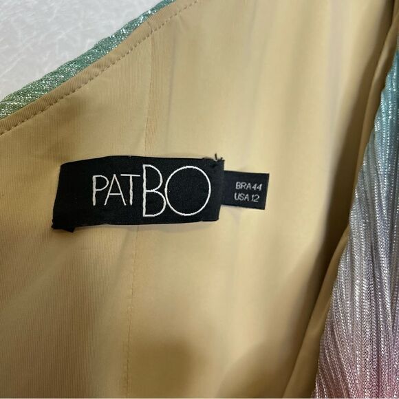 PatBo Prism Lurex Shimmer Rainbow One Shoulder Mini Dress 12 - Picture 4 of 8